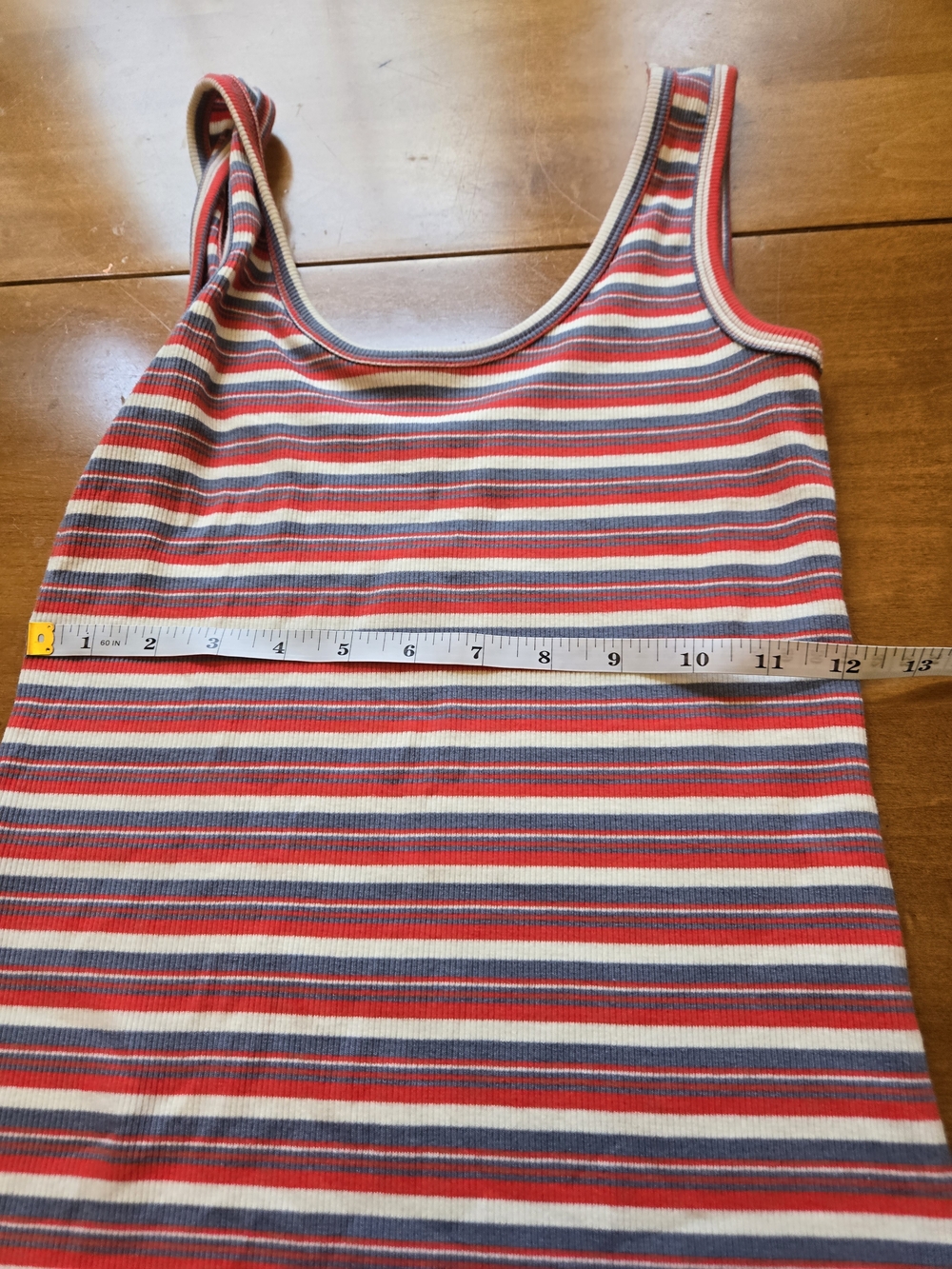 SO Striped Ribbed Tank Dress in Red, Gray & Cream - Picture 4 of 6